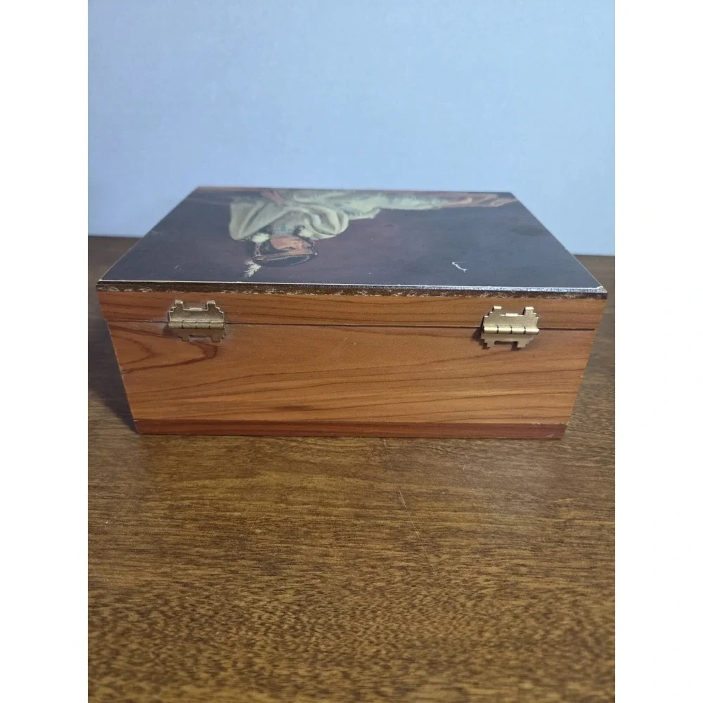 Vintage Wooden Jewelry Trinket Box Cedar Wood Keepsake Great Smoky Mts